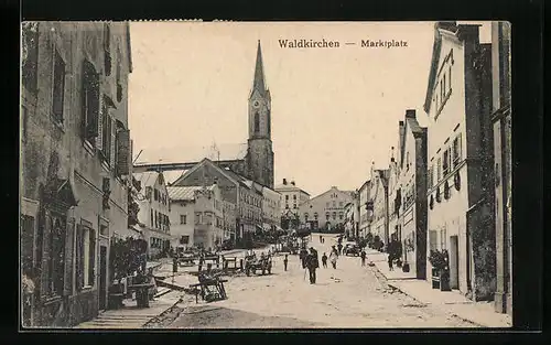 AK Waldkirchen, Strassenpartie am Marktplatz