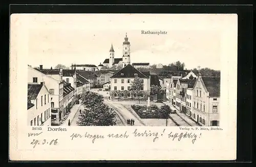 AK Dorfen, Fontäne auf dem Rathausplatz