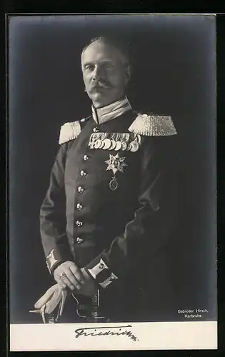 AK Friedrich II. von Baden in Uniform mit Orden