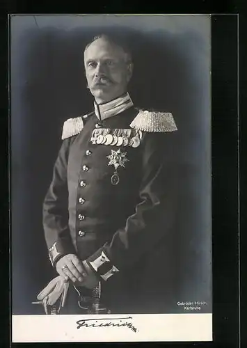 AK Grossherzog Friedrich von Baden in Uniform