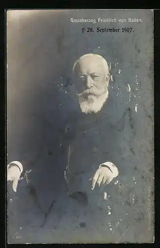 AK Grossherzog Friedrich I. von Baden als alter Mann