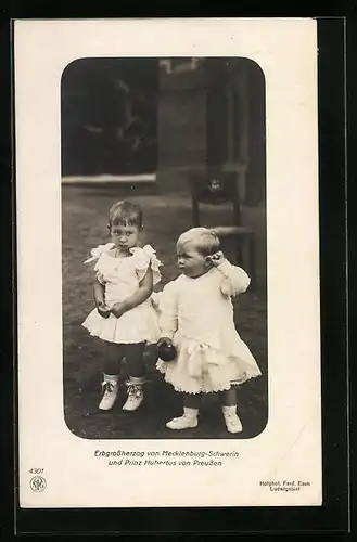 AK Erbgrossherzog von Mecklenburg-Schwerin und Prinz Hubertus von Preussen als Kinder