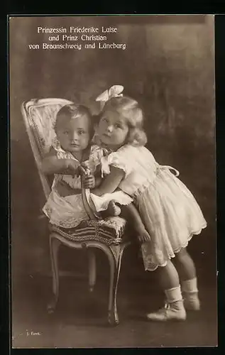 AK Prinzessin Friederike Luise von Braunschweig mit Prinz Christian von Braunschweig