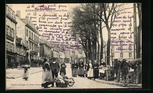 AK Hennebont, La Grand`Rue, Strassenpartie