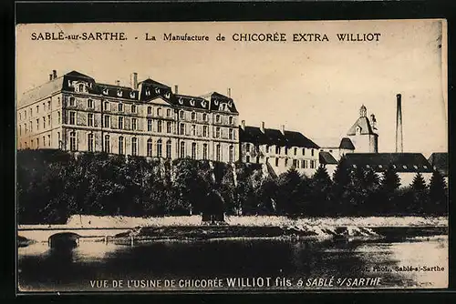 AK Sablé-sur-Sarthe, La Manufacture de Chicorée Extra Williot, Vue de l`Usine de Chicorée Williot fils