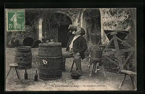 AK La Chartre-sur-le-Loir, Un degusteur renomme