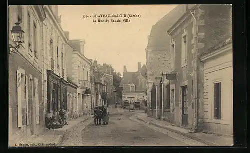AK Château-du-Loir, La Rue du Bas-de-Ville