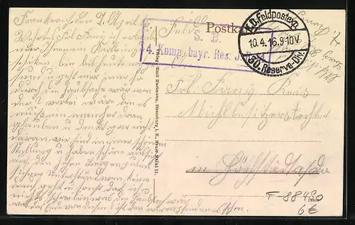 AK Provenchères, Strassenpartie mit Kirche