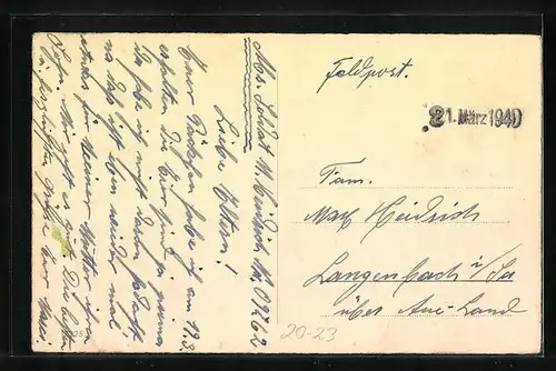 AK Osterhase neben Küken im Körbchen