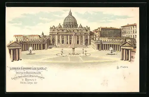 Lithographie Rom, San Pietro