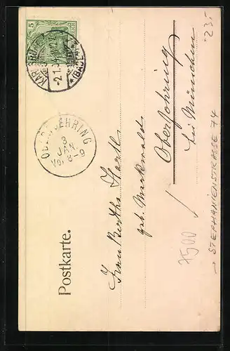 AK Karlsruhe, Institut Friedländer, Stephanienstrasse 74