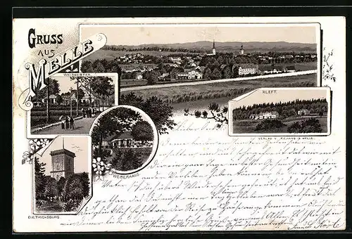 Lithographie Melle, Waldmeister, Weberhaus, Dietrichsburg