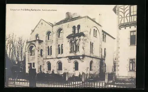 AK Karlsruhe, Villa Meckel in der Jahnstrasse 13