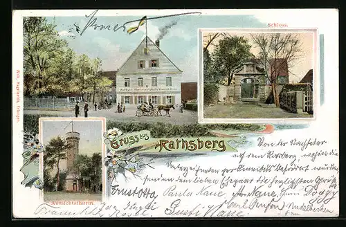 AK Rathsberg, Gasthaus, Schloss, Aussichtsturm