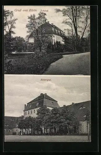AK Börln, Rittergut im Sonnenschein, Ansicht vom Schloss