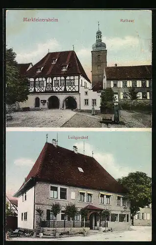 AK Markteinersheim, Luitgardhof, Rathaus und Kirche