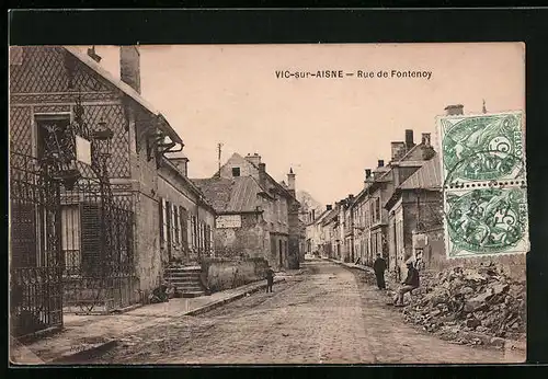 AK Vic-sur-Aisne, Rue de Fontenoy