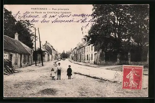 AK Hartennes, Rue principale ou Route de Chateau-Thierry