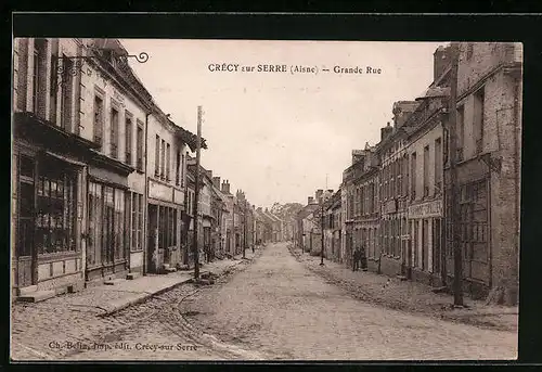 AK Crécy-sur-Serre, Grande Rue