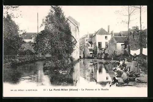 AK La Ferté-Milon, La Poterne et le Moulin