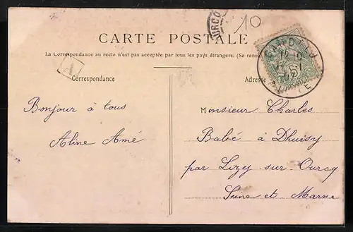 AK Gandelu, Eglise et Place du Marché