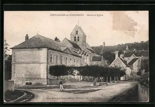 AK Coulonges-en-Tardenois, Mairie et Eglise