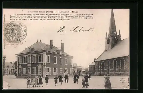 AK Hirson, L`Eglise et la Mairie