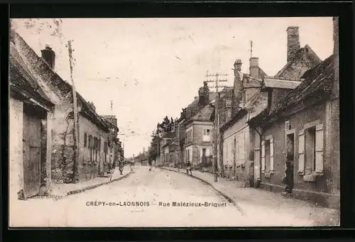 AK Crépy-en-Laonnois, Rue Malézieux-Briquet