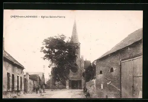 AK Crépy-en-Laonnois, Eglise Saint-Pierre
