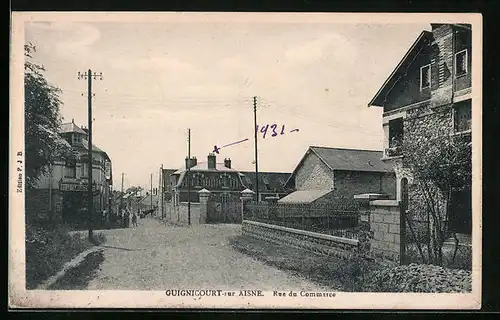 AK Guignicourt-sur-Aisne, Rue du Commerce