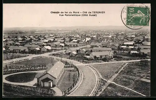 AK Tergnier, Vue Panoramique (Coté Ouest), Chemin de fer du Nord