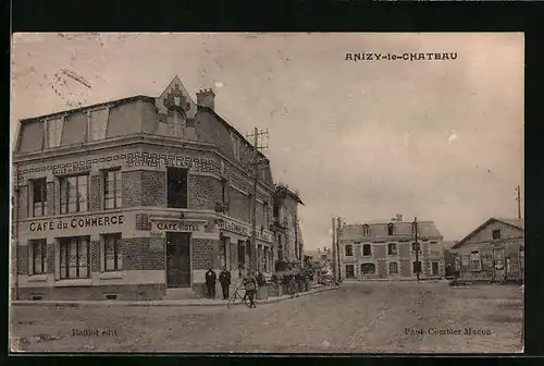 AK Anizy-le-Chateau, La Place, Café du Commerce