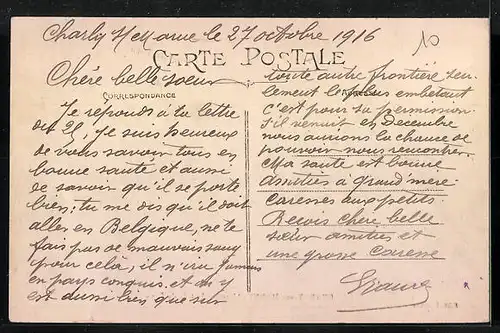 AK Charly-sur-Marne, Entrée du Pays