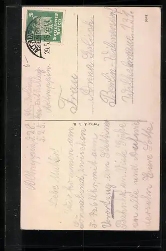 AK Altruppin, Blick vom Waldweg auf die Kirche