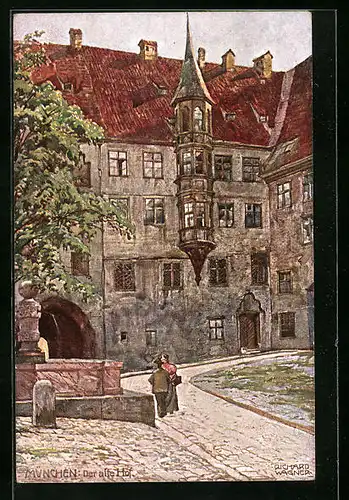 Künstler-AK Richard Wagner: München, der alte Hof