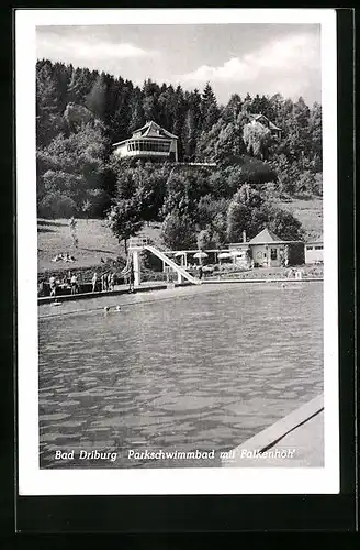 AK Bad Driburg, Parkschwimmbad mit Falkenhöh'