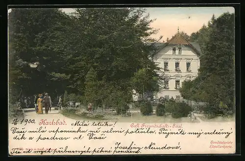 AK Karlsbad, Café Freundschafts-Saal