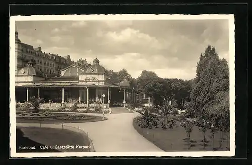 AK Karlsbad, Café Kurpark