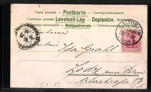 AK Vergissmeinnicht senden beste Wünsche zum neuen Jahre