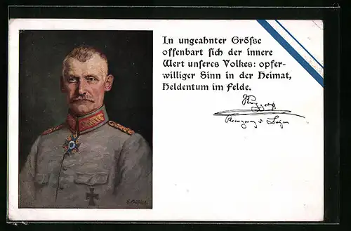 AK Portrait Kronprinz Rupprecht von Bayern in Uniform