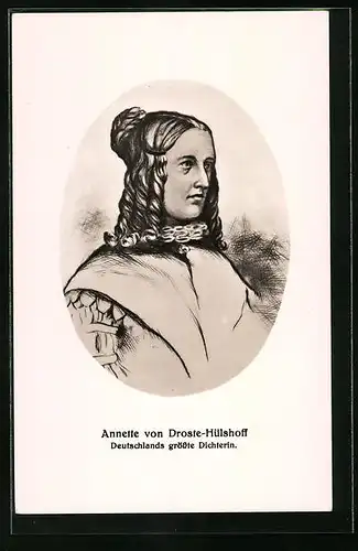 AK Dichterin Annette von Droste-Hülshoff im Portrait