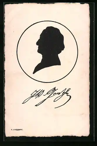 AK Von Goethe im Portrair, Schattenbild