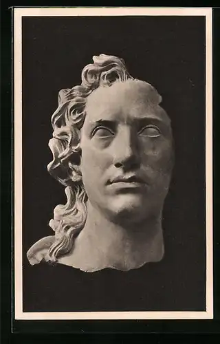 AK Goethe in Plastik, Bruchstück der Büste von Martin Gottlob Klauer