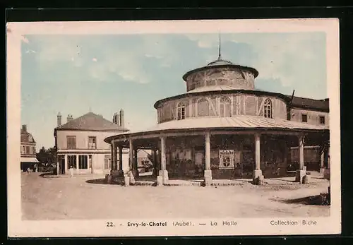 AK Ervy-le-Chatel, la Halle