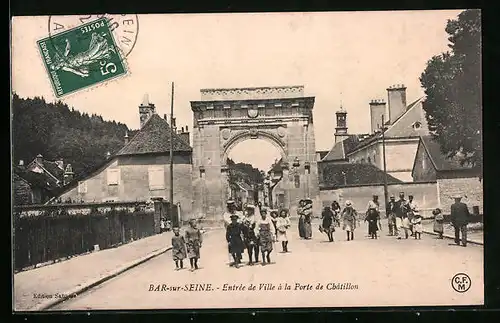 AK Bar-sur-Seine, Entrée de Ville à la Porte de Chatillon