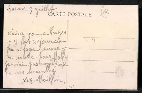 AK Chaource, Route de Troyes