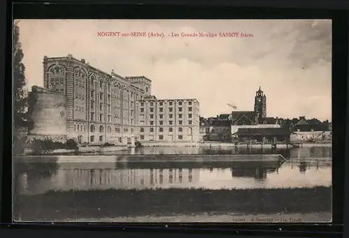 AK Nogent-sur-Seine, les Grands-Moulins Sassot frères