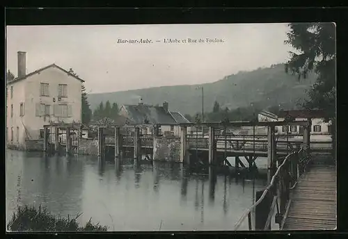 AK Bar-sur-Aube, l'Aube et Rue du Foulon
