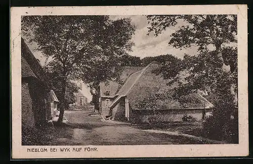 AK Nieblum / Föhr, Partie mit alten Häusern