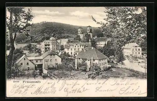 AK Frauenalb, Teilansicht mit Kirche